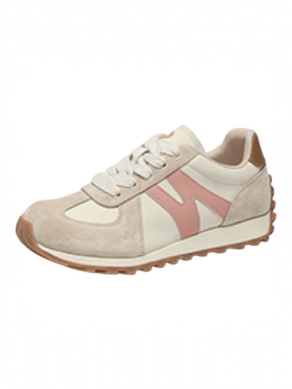Somiliss‎ Womens Wide Toe Box Microfiber Leather Suede Patchwork Sneakers Sz 8.5